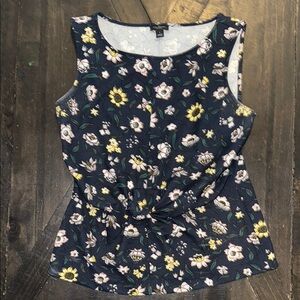 Ann Taylor Navy Floral Blouse